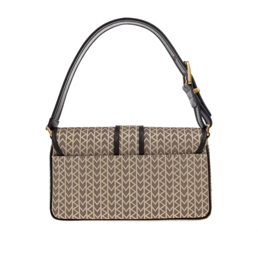 MICHAEL KORS ~ Signature Brown and Cream Shoulder Bag w/Brass Hardware